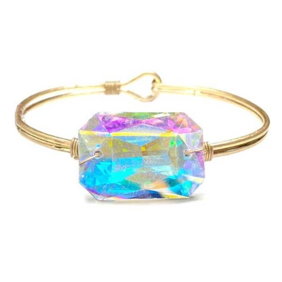 Aurora Borealis Wire Bangle Bracelet - Picture 1 of 1